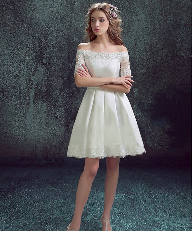 WDDH1627 Short Bride Wedding Dresses